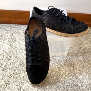 Toms Black Lace-Up Espadrille Sneakers